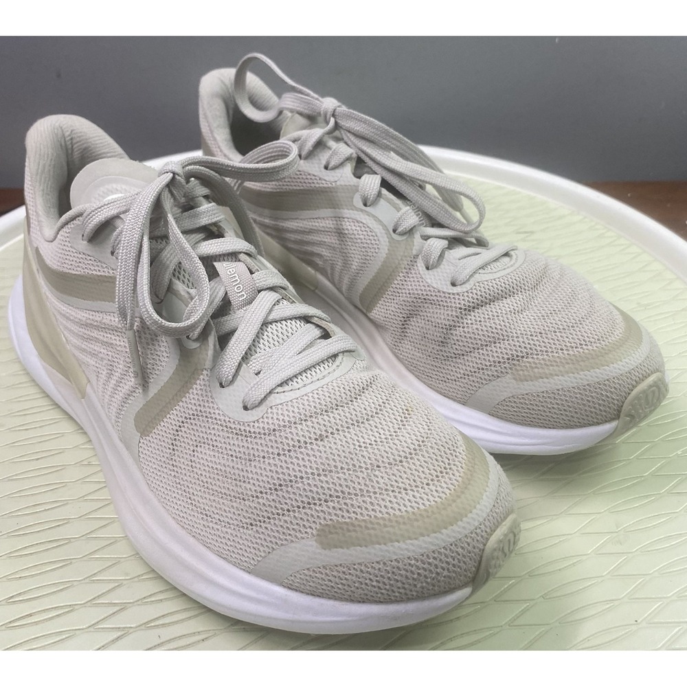 Lululemon Blissfeel Women Beige Running Sneakers Athletic Shoe Cushion Midsole 9